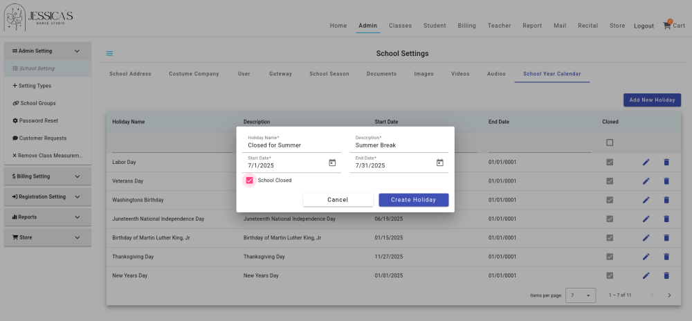 School Year Calendar-Closings - Compudance Online Helpdesk - 1