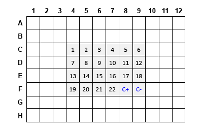 Example arrangement of the reactions for 22 experimental samples plus the two controls, using the Human Genome-Wide 24-sample kit Example arrangement of the reactions for 22 experimental samples plus the two controls, using the Human Genome-Wide 24-sample kit