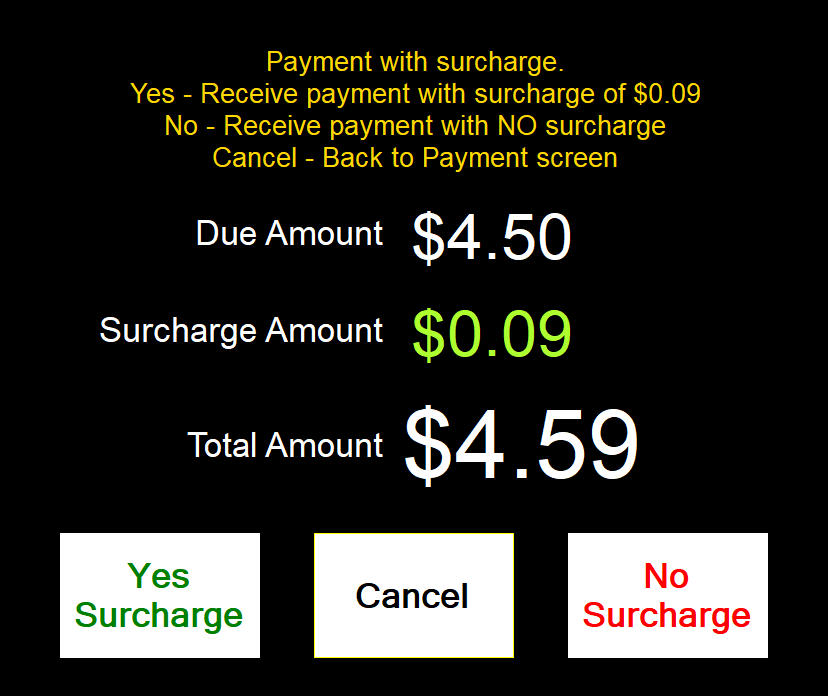 Surcharge - BlueTill Manual - 2.0