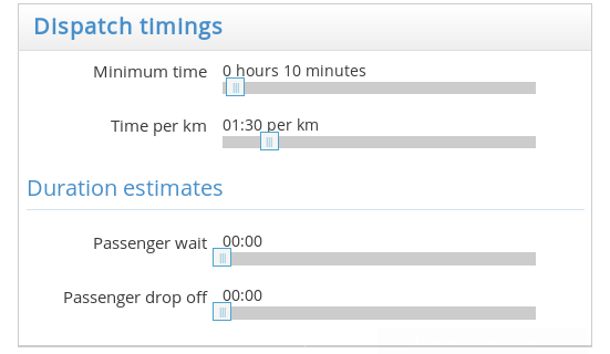 Dispatch timings options