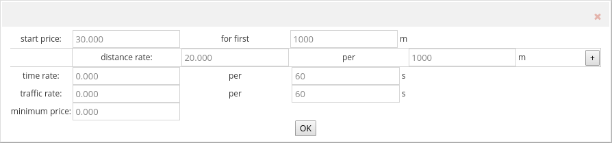 Setting up the Taximeter