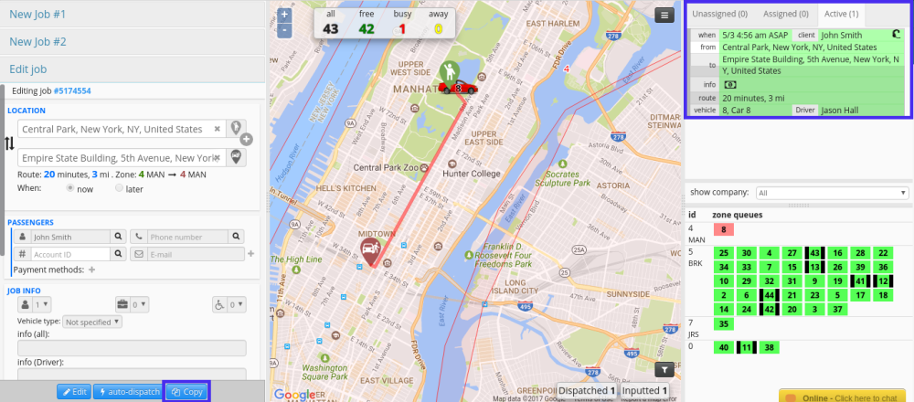 Click on the Copy button to create a new, identical job.