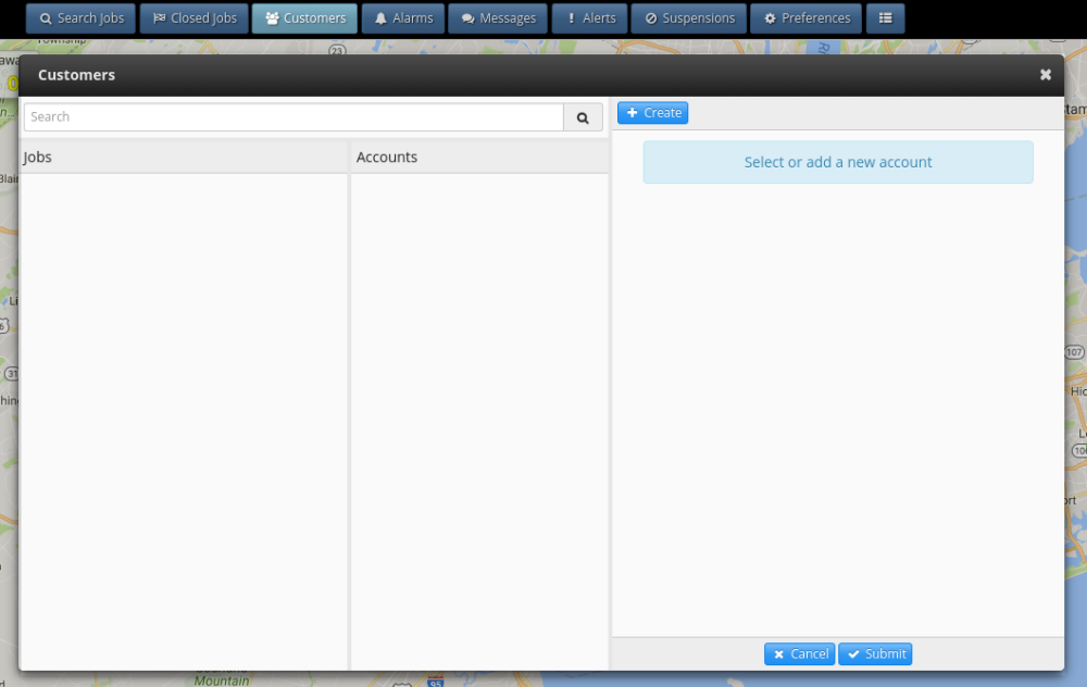 The customers view in Dispatch