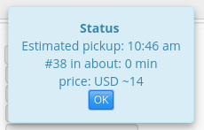 Once you make a booking you will see this pop-up confirmation.