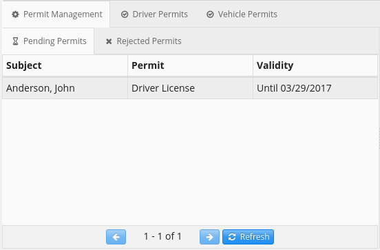Click on the permit you want to approve.