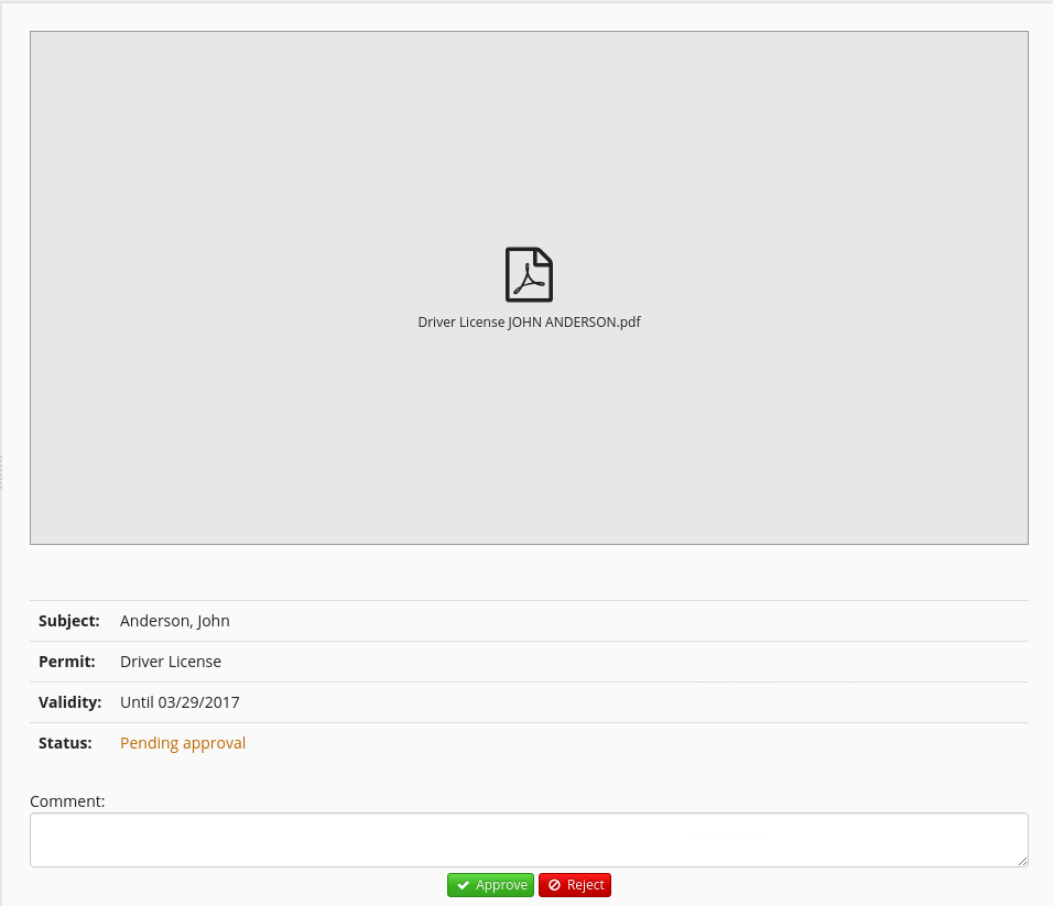You can download the permit by clicking on its name.