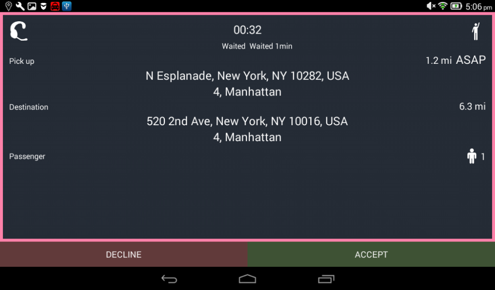You can accept or decline the broadcast offer.