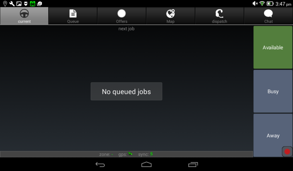 Current screen with the alarm signal on Current screen with the alarm signal on