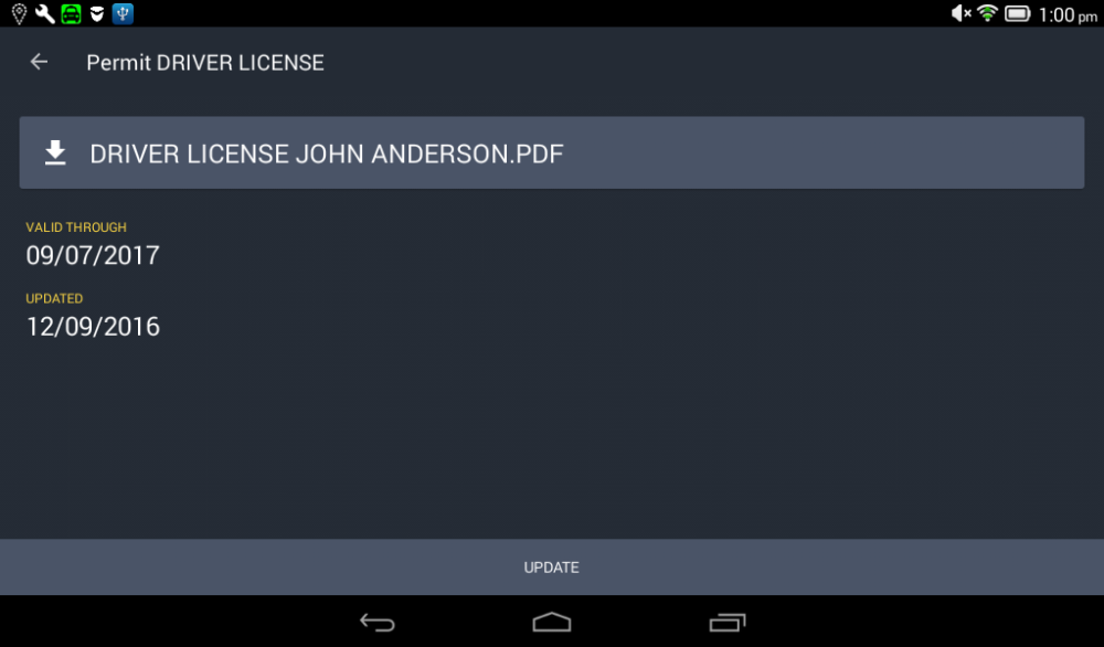 You can even download the license file to your device by tapping on the file name