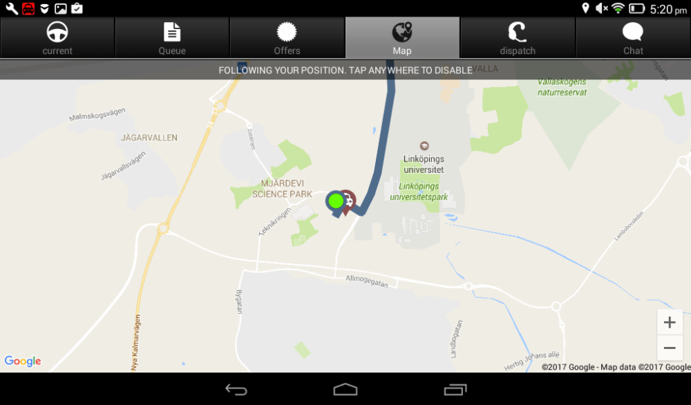 Driver App Map View in Job Driver App Map View in Job